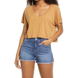 NWT | BP. V-Neck Dolman Crop Short Sleeve T-Shirt Size Medium